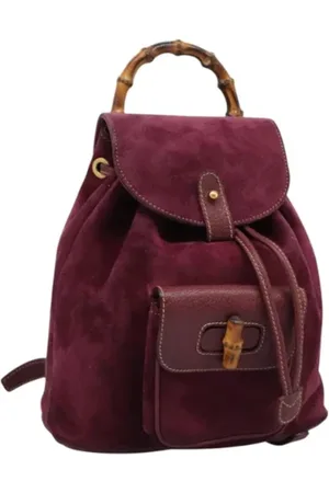 Gucci Pre-owned, Kobieta, Fioletowy, ONE SIZE, Zamsz, Pre-owned Suede backpacks