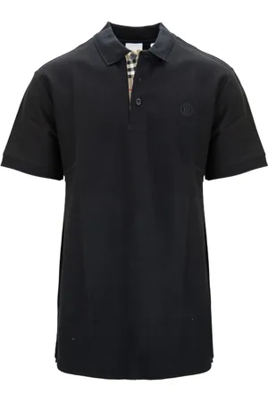 Burberry Koszulki, Mężczyzna, Czarny, S, Bawełna, Klasyczny Męski Polo z Guzikami