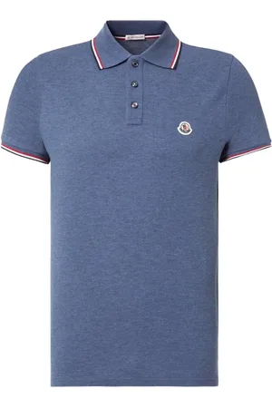 Moncler Koszulki, Mężczyzna, Niebieski, S, Bawełna, Klasyczna koszulka polo z logo Archive