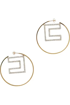 Elisabetta Franchi Akcesoria, Kobieta, Żółty, ONE SIZE, Eleganckie Geometryczne Kolczyki z Cyrkoniami