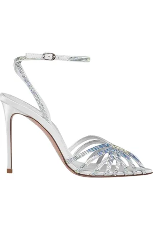 LE SILLA Buty, Kobieta, Szary, 38 EU, Sandały z kryształową ozdobą i szpicem