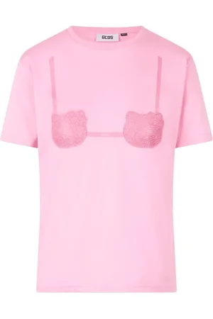 GCDS Koszulki, Kobieta, Różowy, S, Boxy Hello Kitty Print T-Shirt