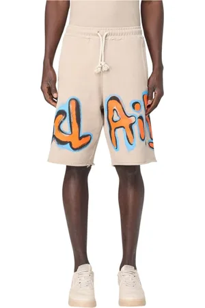 DISCLAIMER Szorty, Mężczyzna, Beżowy, S, Czarne Graffiti Print Sweatshorts