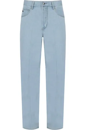 Emporio Armani Jeansy, Mężczyzna, Niebieski, W34, Denim, Jasnoniebieskie Jeansyy z Logo Orła