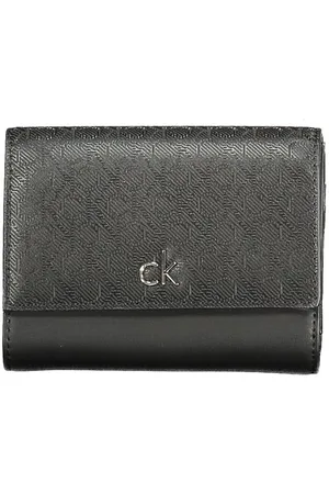 Calvin Klein Akcesoria, Kobieta, Czarny, ONE SIZE, Poliester, Czarna Portmonetka Damska Rfid Poliester