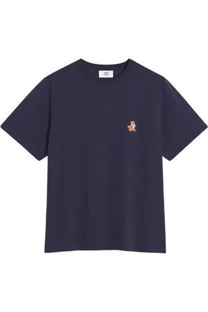 Maison Kitsuné Koszulki, Mężczyzna, Niebieski, L, Bawełna, Koszulka Speedy Fox Patch
