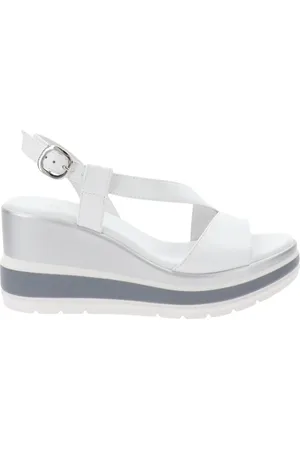 Nero Giardini Buty, Kobieta, Biały, 40 EU, Skórzane Sandały Damskie Stylowy Komfort