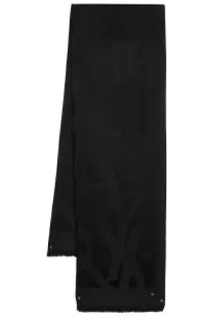 Saint Laurent Akcesoria, Kobieta, Czarny, ONE SIZE, Czarny Szal Elegancka Moda