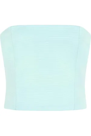 Emporio Armani Koszulki, Kobieta, Zielony, M, Bustier Ottoman Top z zamknięciem na zamek błyskawiczny