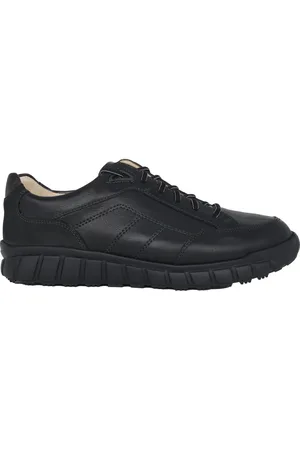 Ganter Buty, Mężczyzna, Czarny, 44 1/2 EU, Czarne szerokie buty z technologią Light-Stride