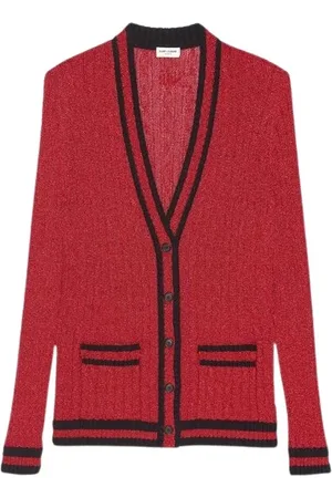 Saint Laurent Swetry, Kobieta, Czerwony, S, Klasyczna Kurtka Skórzana