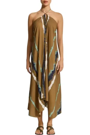 MARE DI LATTE Sukienki, Kobieta, Beżowy, ONE SIZE, Bawełna, Sukienka z bawełny w stylu Tie & Dye
