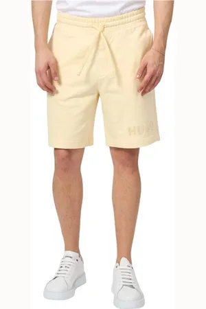 HUGO BOSS Szorty, Mężczyzna, Żółty, M, Żółte Szorty Dinkoe z Drobnej Dzianiny