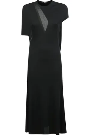 Jacquemus Sukienki, Kobieta, Czarny, M, Drapowana Długa Sukienka