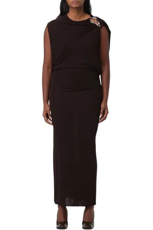 Lanvin Sukienki, Kobieta, brązowy, S, Elegancka Kawa Maxi Sukienka