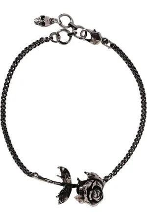 Alexander McQueen Akcesoria, Kobieta, Szary, ONE SIZE, Luksusowy Srebrny Naszyjnik z Klejnotem