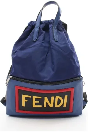 Fendi Pre-owned, Mężczyzna, Niebieski, ONE SIZE, Skóra, Pre-owned Canvas backpacks