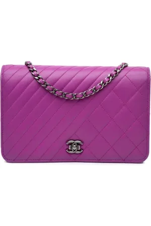 CHANEL Pre-owned, Kobieta, Fioletowy, ONE SIZE, Skóra, Pre-owned skórzane portfele