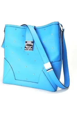 MCM Pre-owned, Kobieta, Niebieski, ONE SIZE, Skóra, Pre-owned skórzane torby na ramię