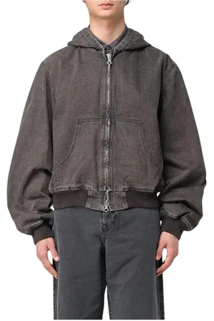 OUR LEGACY Kurtki, Mężczyzna, Czarny, S, Denim, Czarna Kurtka z Kapturem z Denimu