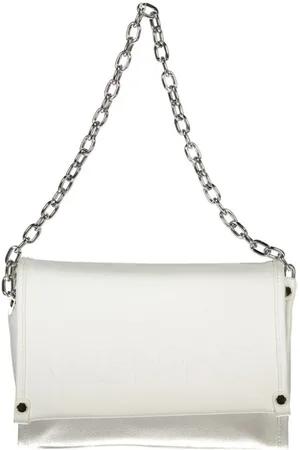Valentino by Mario Valentino Torebki, Kobieta, Biały, ONE SIZE, Len, Biała Torba Łańcuchowa z Polietylenu