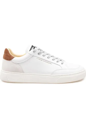 Crime london Buty, Mężczyzna, Biały, 43 EU, Białe Skórzane Sneakersy Okrągły Nosek Wiązane