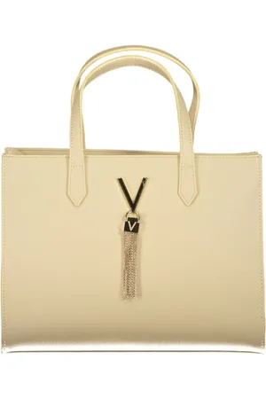 Valentino by Mario Valentino Torebki, Kobieta, Beżowy, ONE SIZE, Len, Beżowa Torebka z Zdejmowanym Paskiem