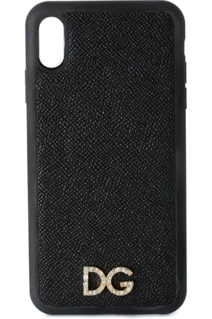 Dolce & Gabbana Akcesoria, Kobieta, Czarny, ONE SIZE, Pokrowiec na i Phone dla kobiet z aplikacją Jewel