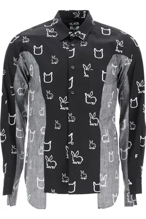 Comme des Garçons Koszule, Mężczyzna, Czarny, M, Koszula z Graficznym Nadrukiem