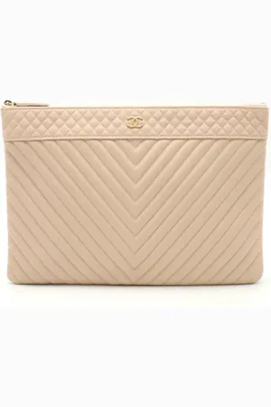 CHANEL Pre-owned, Kobieta, Beżowy, ONE SIZE, Skóra, Pre-owned Leather clutches