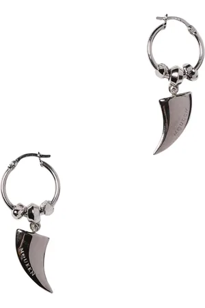 Alexander McQueen Akcesoria, Kobieta, Szary, ONE SIZE, Charm Hoop Kolczyki