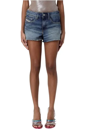 Diesel Szorty, Kobieta, Niebieski, W27, Denim, Vintage Distressed Denim Shorts