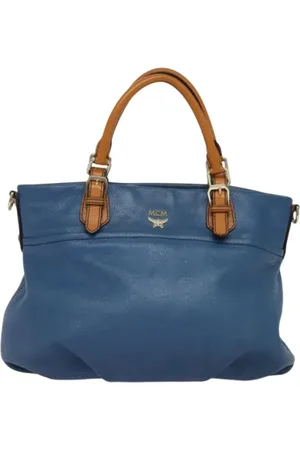 MCM Pre-owned, Kobieta, Niebieski, ONE SIZE, Skóra, Pre-owned Skórzane torebki