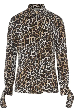 Elisabetta Franchi Bluzki, Kobieta, brązowy, M, Poliester, Koszula Animalier