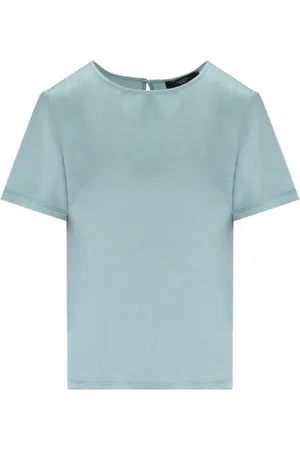 Max Mara Koszulki, Kobieta, Niebieski, S, Koszulka Lyocell Amburgo Anice