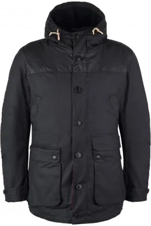 Barbour Kurtki, Mężczyzna, Czarny, M, Woskowany Parka Gra Mwx 0698