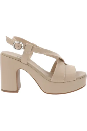 Nero Giardini Buty, Kobieta, Beżowy, 37 EU, Skórzane Sandały Damskie Elegancki Styl