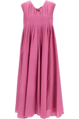 Max Mara Sukienki, Kobieta, Różowy, XS, Różowa Sukienka bez Rękawów z Dekoltem w Serek