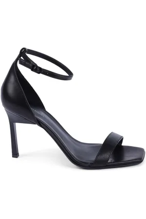 Calvin Klein Buty, Kobieta, Czarny, 41 EU, Czarne Skórzane Szpilki Sandały