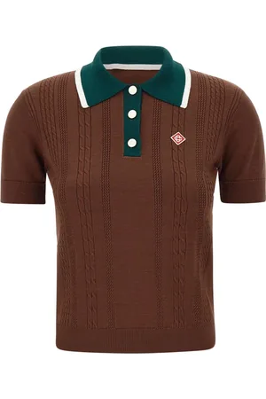 Casablanca Koszulki, Kobieta, brązowy, S, Brązowy Polo z Logo