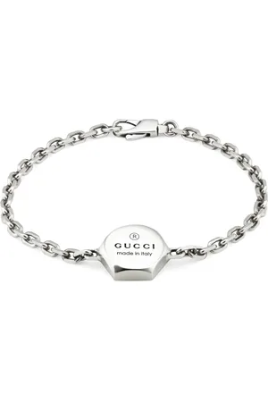 Gucci Akcesoria, Kobieta, Szary, ONE SIZE, Bransoletka z 925 srebra ze znakiem towarowym