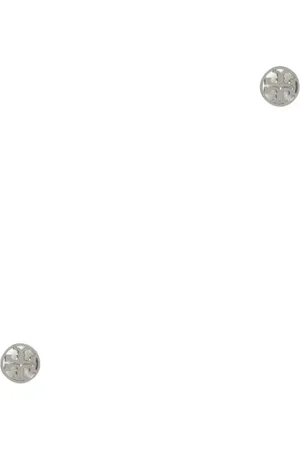 Tory Burch Akcesoria, Kobieta, Szary, ONE SIZE, Srebrne Kolczyki Stud
