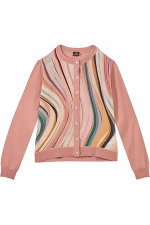 Paul Smith Swetry, Kobieta, Różowy, S, Swirl Sweter w Różowej Wełny Jedwab