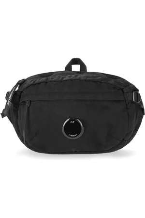 C.P. Company Torebki, Mężczyzna, Czarny, ONE SIZE, Nylon, Czarna torba na pas z nylonu-B z logoed lens