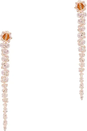 Simone Rocha Akcesoria, Kobieta, Beżowy, ONE SIZE, Kryształowe Kolczyki Elegancki Design