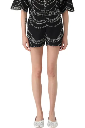 CHARO RUIZ IBIZA Szorty, Kobieta, Czarny, S, Boho Koronkowa Mini Spódnica