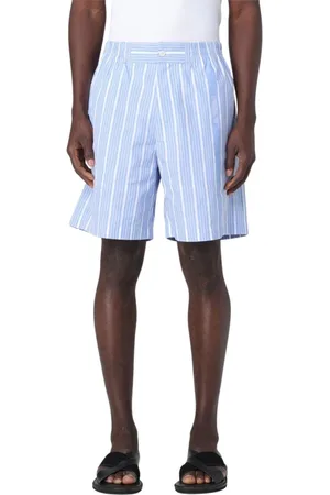 Jacquemus Szorty, Mężczyzna, Niebieski, M, Paski Poplinowe Szorty