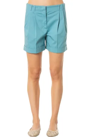 Max Mara Szorty, Kobieta, Niebieski, XS, Bawełna, Bawełniane szorty w niebieskim