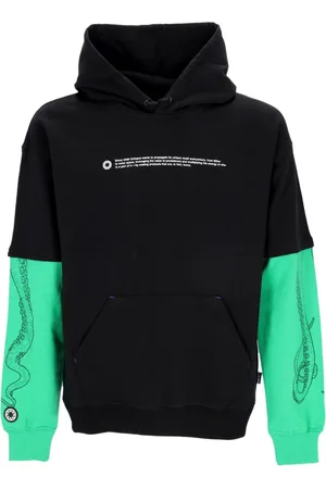 Octopus Bluzy, Mężczyzna, Czarny, S, Zielono-Czarna Lekka bluza z kapturem