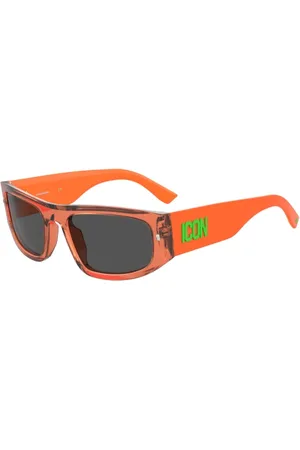 Dsquared2 Akcesoria, Mężczyzna, Pomarańczowy, ONE SIZE, Pomarańczowe Okulary Przeciwsłoneczne z Logo Icon